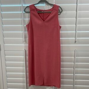 Talbots Pink V-Neck Textured/tweed Midi Dress